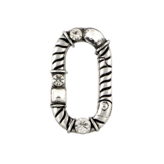 Rhodium & Crystal Oval Charm Connector by Bead Landing™